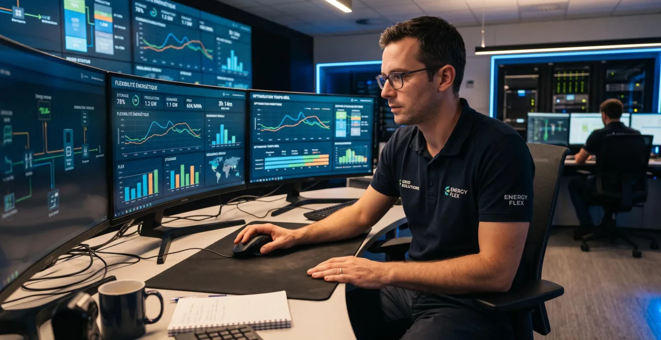 Ingénieur gérant la flexibilité des actifs décentralisés sur un tableau de bord.
